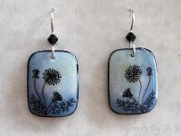 Blue & Black Queen Anne's Lace Earrings Pysanky Eggshell Jewelry By So Jeo : pysanky pysanka ukrainian easter egg batik art eggshell jewelry pendants earrings drop dangle etched flowers gift women accessories accessory pendant necklace bail crystal finding sterling silver filled sojeo flowers celtic purple white red pink brown green purple orange cream burgundy magenta teal turqoise crows crow blue black so jeo art handmade